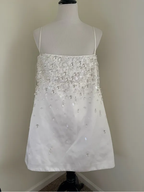NWT Retrofete Cornelia Crystal Embellished White Mini Short Dress Sz XL - Image 5