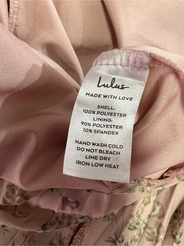 Lulus Cascading Crush Pink Floral Print Tiered Bustier Midi Dress size M - Image 13