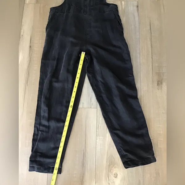 Aerie Werk Play Twill Denim Wide Leg Overalls Black Womens Size XS‎ - Image 5