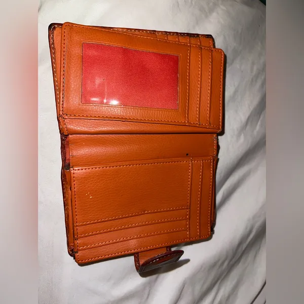 Vintage Brown Leather Wallet Genuine Leather AS IS - Image 5