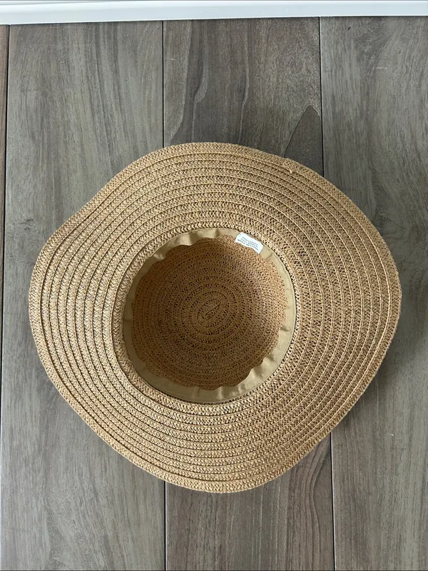 Walmart Summer Beach Boho Wide Brim Straw Sun Hat with Decorative Band - Image 5