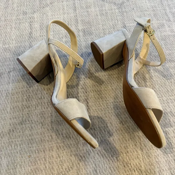 Cole Haan Cream Leather Ankle Strap Block Heel Sandals Size 7 - Image 7