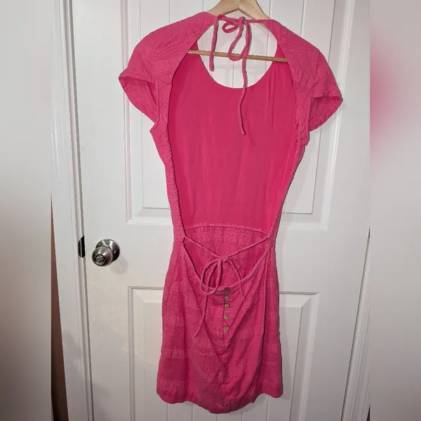 Free People Cap Sleeve Swim Cover Up Dress Small Pink - Image 2