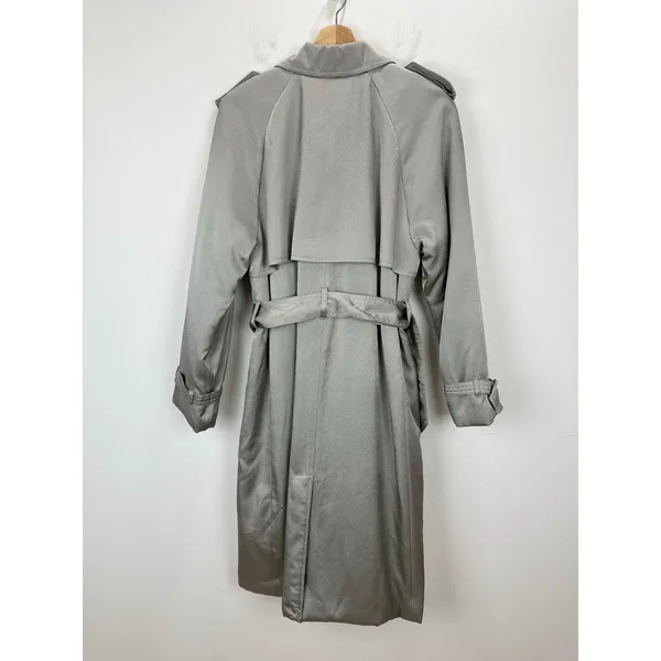 J.Crew Relaxed Trench Coat Satin Crepe Mid Length Silver Gray Insulated US 2 NWT - Image 15