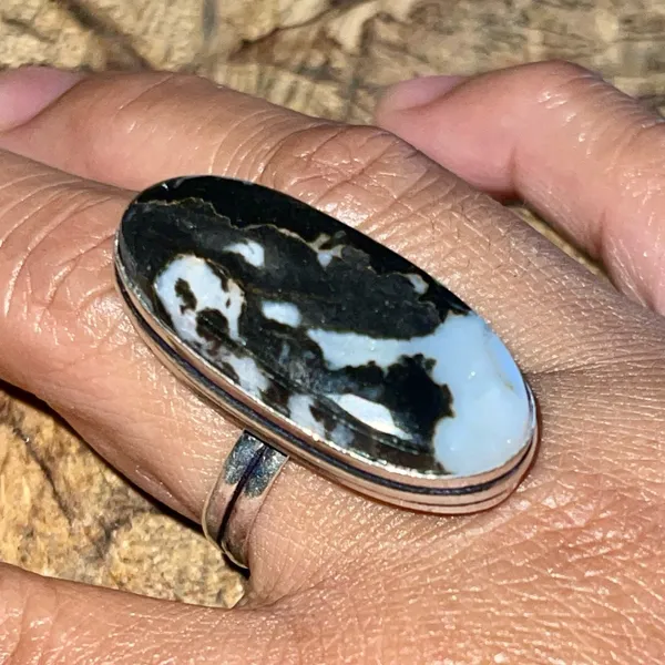 White Buffalo Turquoise Ring Size 11 - Image 2