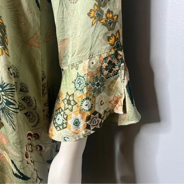 Anthropologie Odd Molly Boho Shift Dress Green European Lagenlook Cottagecore M - Image 3