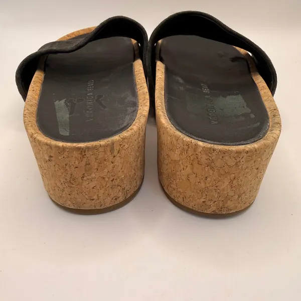 Veronica Beard Dresdyn Grey Suede Leopard Cork Platform Slide Sandals 7M - Image 6