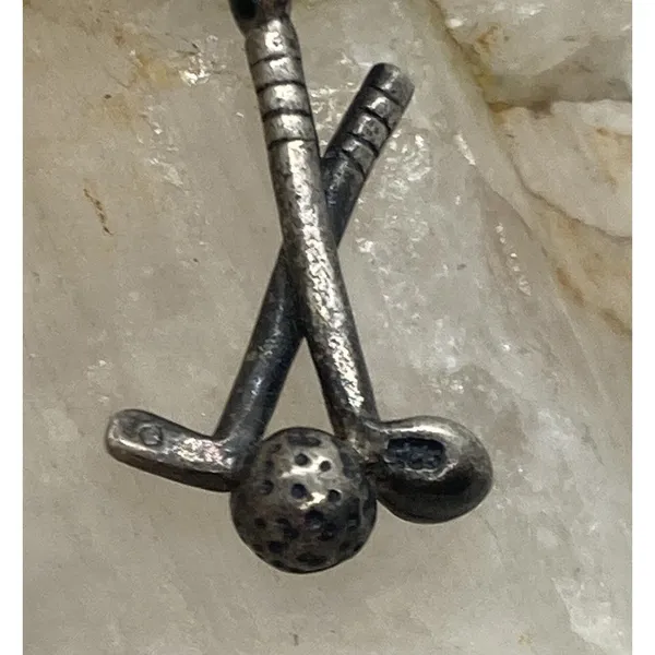 Vintage Golf Clubs and‎ Ball Charm Style Sterling 925 Silver 1.9g Sports Golfing - Image 5