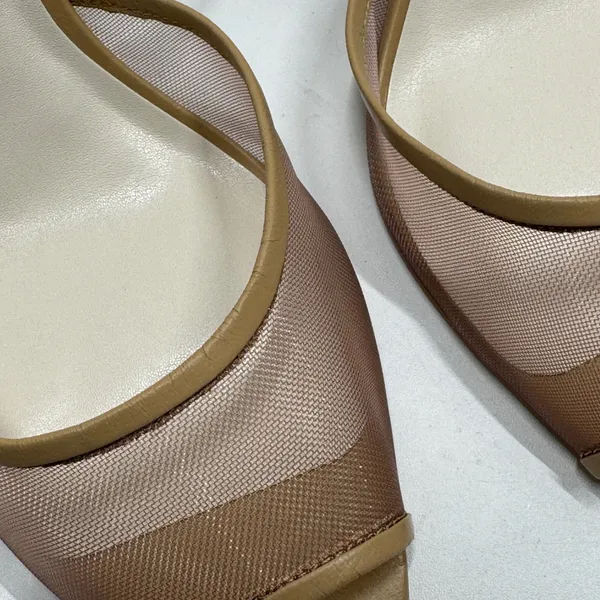 Dolce Vita Serlo‎ Mesh Heels Cafe Mesh Nude Tan Leather Size 9 Stiletto Sandals - Image 7