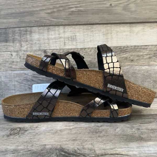 Birkenstock Mayari Microfiber Gator Gleam Copper Sandal Women Size 8 New - Image 12