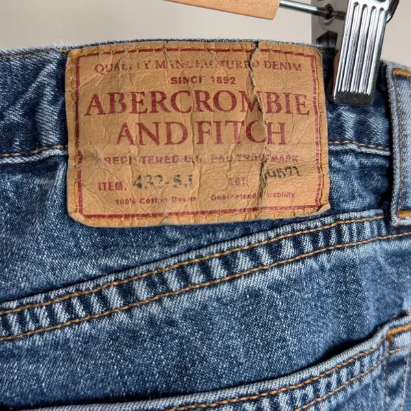 Abercrombie & Fitch Vintage Straight Leg Medium Wash Blue‎ Jeans 6R 100% Cotton - Image 5