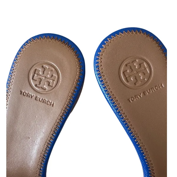 Tory Burch‎ Pineapple Accent Slide Sandals Blue Size 7 - Image 5