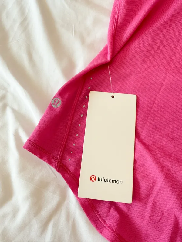 Lululemon Sonic Pink High-Neck Running And Training Tank Top Size 2 - Image 3