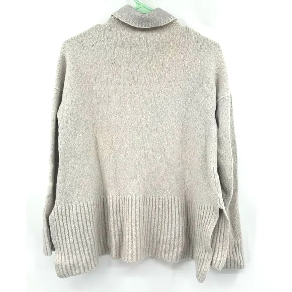 Lou & Grey Size L Long-Sleeved Turtleneck Pullover Sweater Gray Warm‎ Wool - Image 2