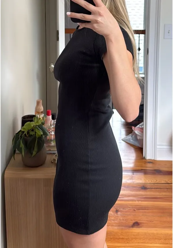 Princess Polly Black Ribbed Mini Dress - Image 2