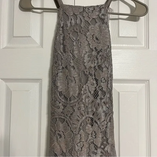 Lulus Wishful Wanderings Grey Lace Midi Bodycon Dress - Image 4