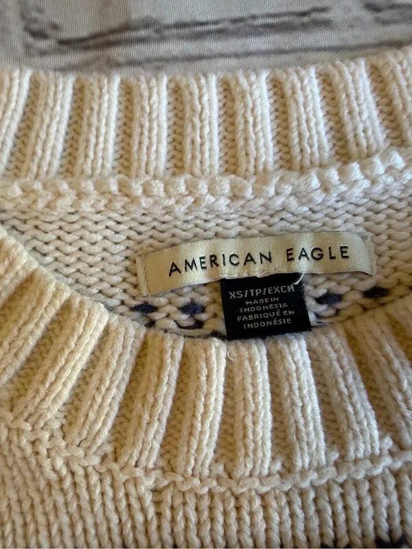 American Eagle Women's Knit Sweater Pullover Nautical Preppy Classic Stripe XS - Image 8