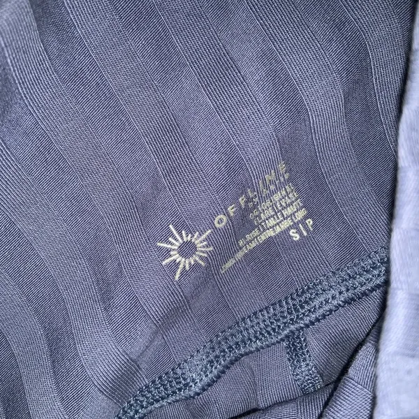 Blue Ribbed Flare Pants by aerie classic casual comfy Nwot 55$ spring - Image 5
