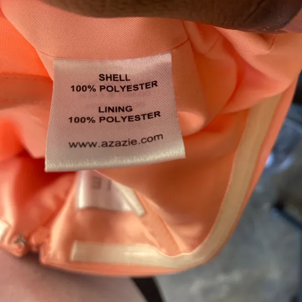 Azazie Strapless Coral Gown Sz 10 - Image 4