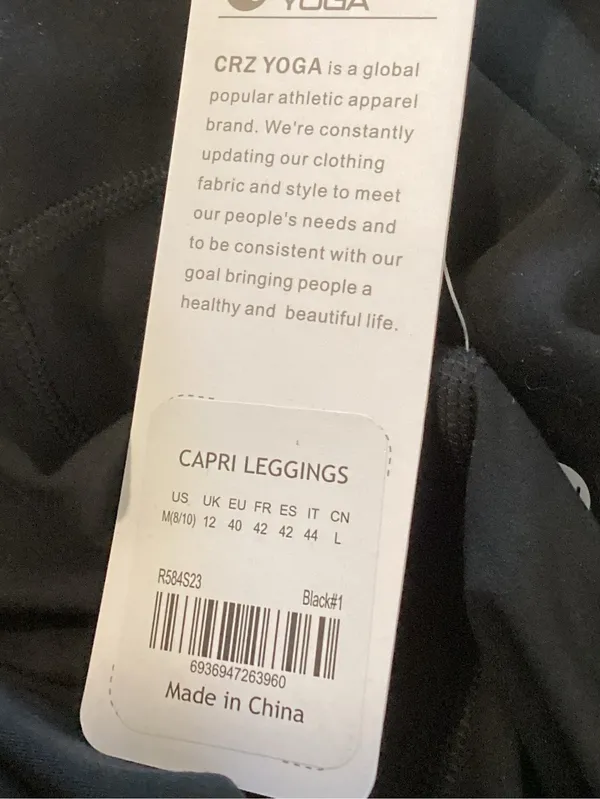 Crz yoga Butterluxe Pocket Legging 21” Black Capri, Size Medium, NWT - Image 8