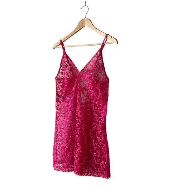 Popsi Lingerie Floral Sheer Pink Night Gown Large - Image 2