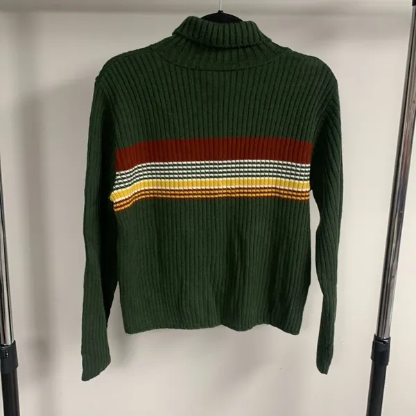 Vintage Y2K S.M.L. Sport Striped Turtleneck Sweater Size L - Image 5