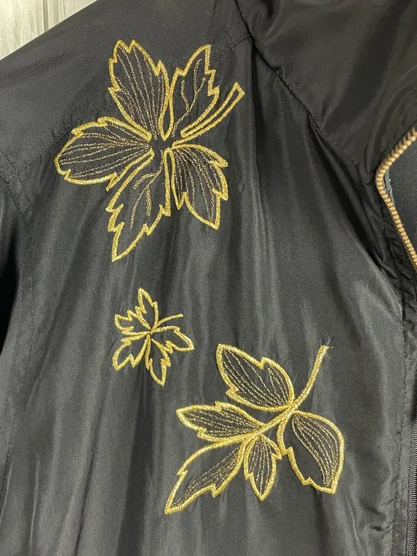 Vintage Cabin Creek Windbreaker Jacket Womens Size Large Embroidered Fall Leaves - Image 4