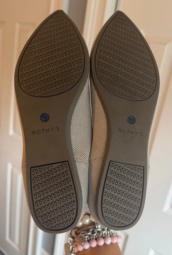 Rothy's The Point Women's White Gray Kint Ballet Casual Flats Slip On Size: 9.5 - Image 11
