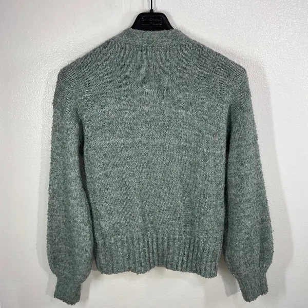 ASTR‎ The Label Sage Green Wrap Knit Sweater Womens Size Large Cozy Textured Top - Image 2