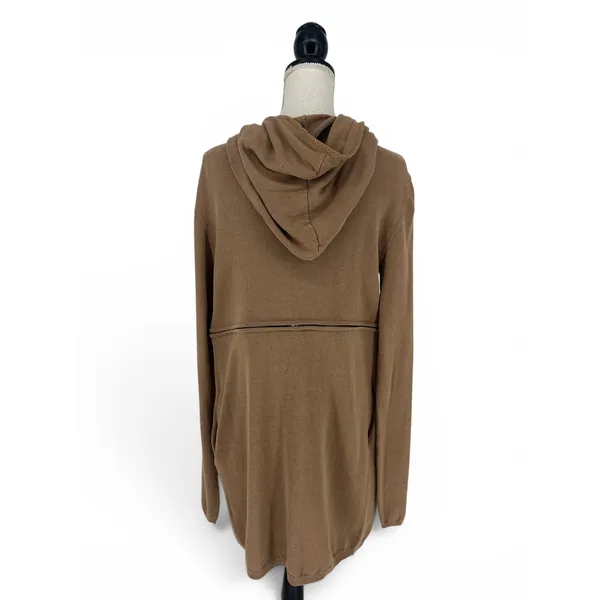 Elaine Kim Convertible Hooded Cardigan Sweater Zip Hem Cotton‎ Size P - Image 8