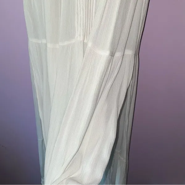 Lulu's XXS Maxi Dress White Embroidered Floral Vacation Cottage Coastal Boho - Image 8
