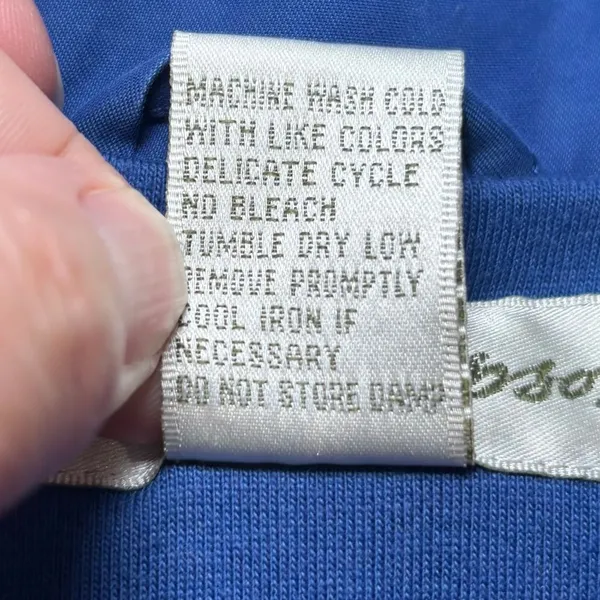 Vintage Norm Thompson Blue Windbreaker Jacket Women's XL Knit Lined‎ Zip Front - Image 6