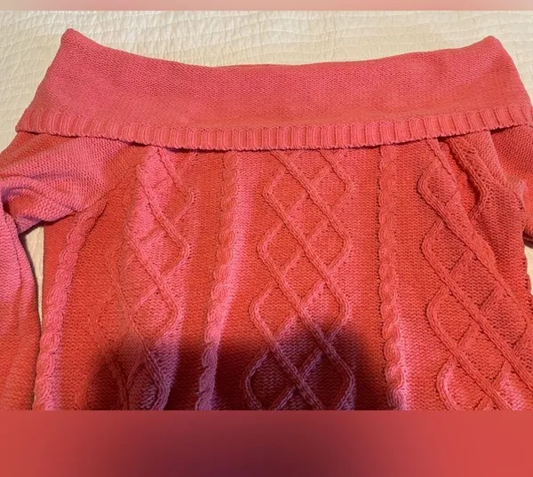 Pink off the shoulder sweater - Image 2
