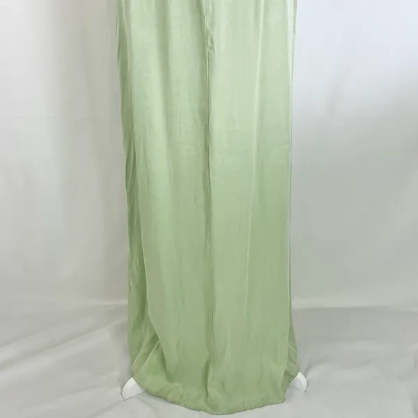 New Topshop Ring Detail Halter Neck Side Slit Maxi Dress Sage Green Size 6 - Image 16