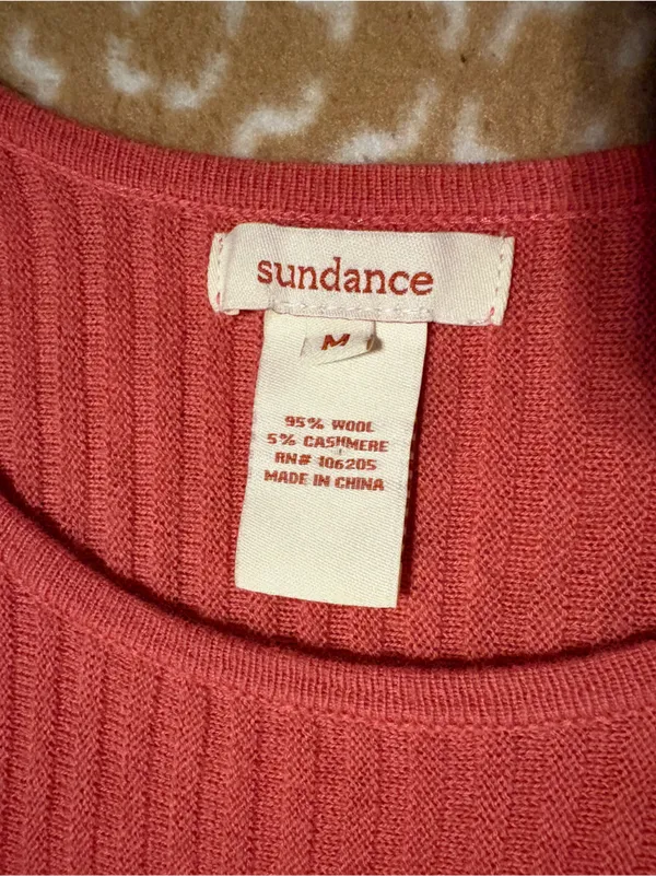 Sundance Ribbed Peplum Crew Sweater - Rust - Image 2