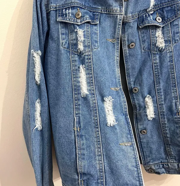 Oversized Denim Jacket Blue Size L - Image 3