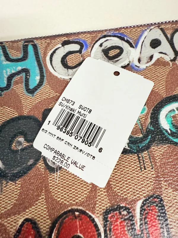 Coach X Mint + Serf Large Corner Zip Wristlet In Signature Canvas cm673 - Image 4