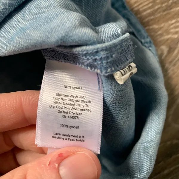 Vineyard Vines Chambray Sleeveless Tunic Blue Dress 2 - Image 3