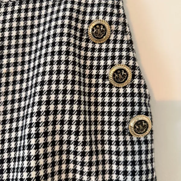 Zara Houndstooth High Waisted Sailor Style Shorts Old Money Quiet Luxury Sz Med‎ - Image 3
