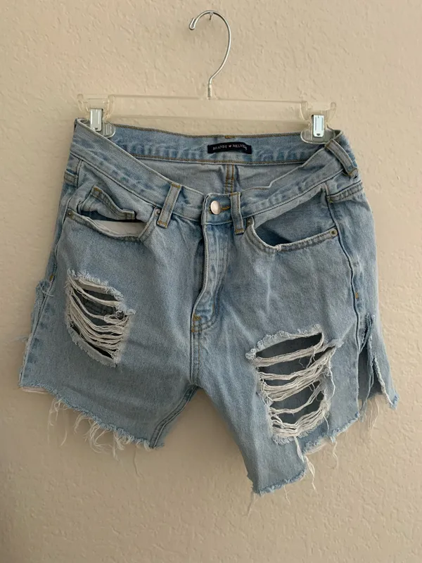 Brandy Melville Distressed Jean Shorts - Image 2