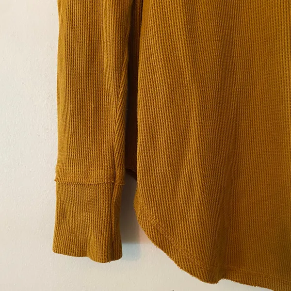 Maeve Anthropologie Burnt Orange Waffle Knit Cowlneck Sweater Loungewear Medium - Image 4