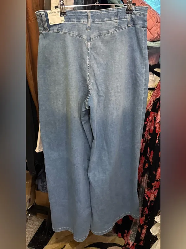 NWT Free People We The Free Libre Wide-Leg Jeans - blue goodie goodie - 32 - Image 14