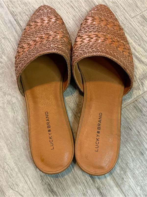 LUCKY BRAND Woven Mules Macaroon Belo Shoes Pointed Toe Women's 8.5 Casual - Image 4