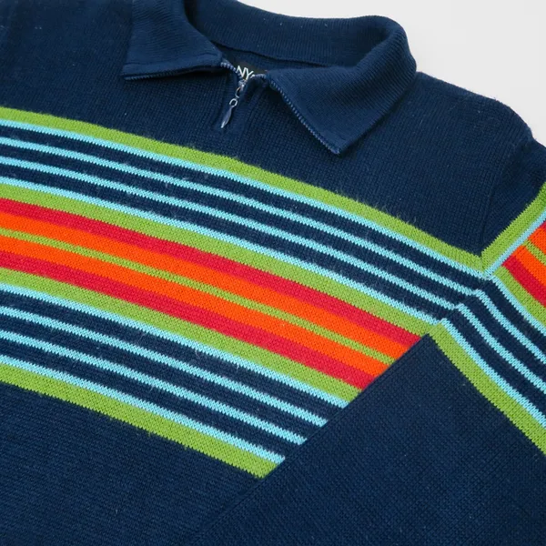 Vintage 90s NY & Co Rainbow Quarter Zip Sweater - Image 4