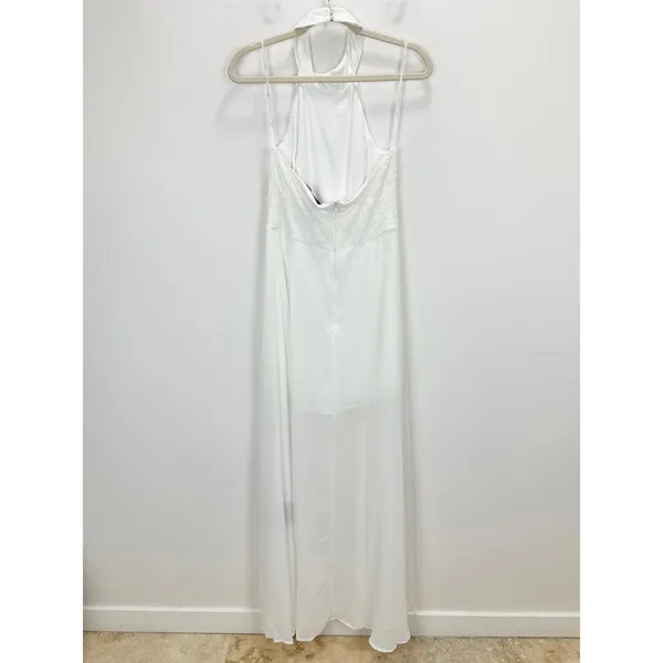 Lulus Love Speaks White Lace Halter Maxi Romper Wedding Bridal Large NWT - Image 10