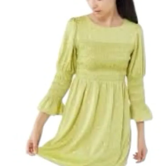 Urban Outfitters Mabel Smocked Floral Mini Dress Green Cottagecore Womens Large - Image 4