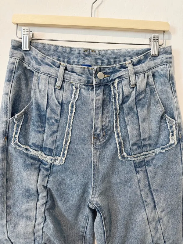 Aelfric Eden Cinched Bow Jeans Size 30 Baggy Wide Leg Streetwear Cyber Grunge - Image 4
