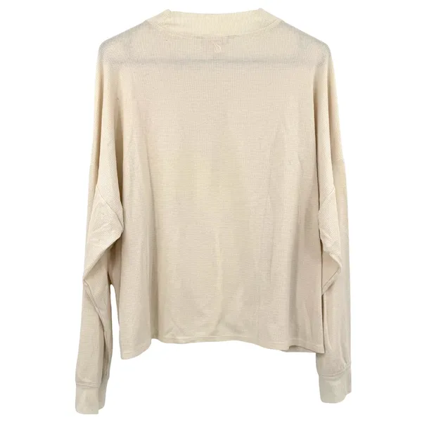 Victoria's Secret Size XL Long Sleeve Waffle Knit‎ Top Shirt Cream Mock Neck - Image 2