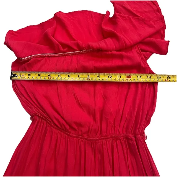Vintage Papaya Women’s One Shoulder Mini Dress S Ruffle Neckline Flirty Feminine - Image 4
