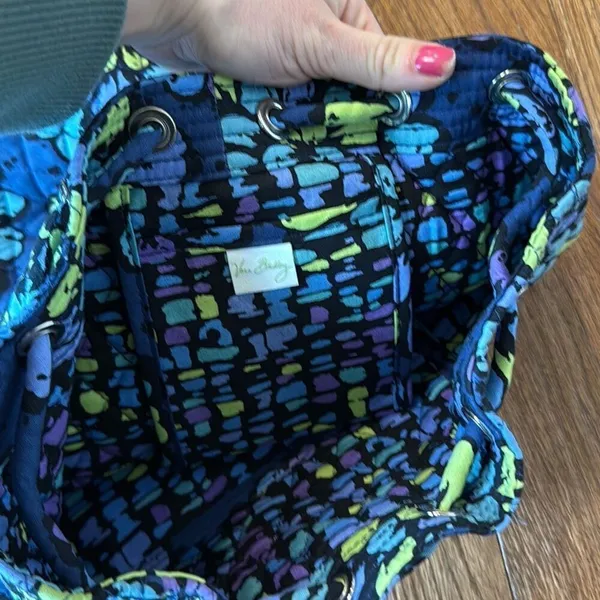 Vera Bradley blue green floral quilted backpack - Image 7